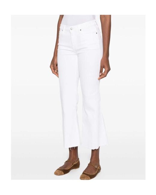 7 For All Mankind White Dojo Cropped Jeans