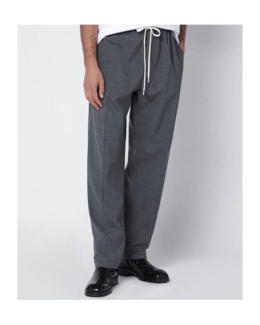 MM6 by Maison Margiela Blue Elasticated Waistband Drawstring Trousers for men