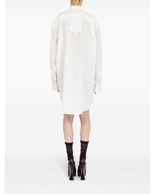 Maison Margiela White Button-Up Mini Shirt Dress