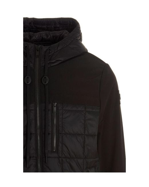 Moose Knuckles Black Padded Drawstring-Hooded Jacket for men