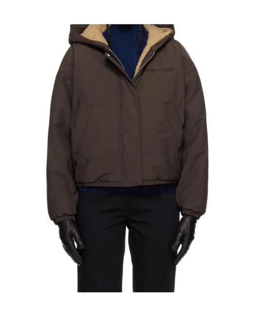 Canada Goose Brown Alberni Reversible Fleece Hooded Jacket