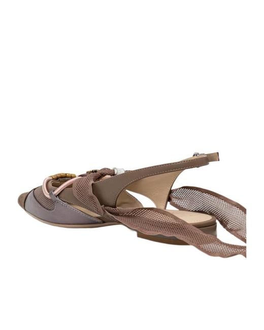 Pinko Brown Bow Pointed Toe Slingback Pumps