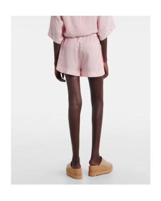 Stella McCartney Pink Striped Silk Shorts