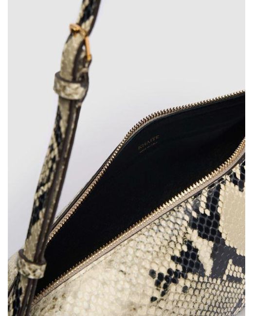 Khaite Metallic Kye Python Embossed Leather Shoulder Bag