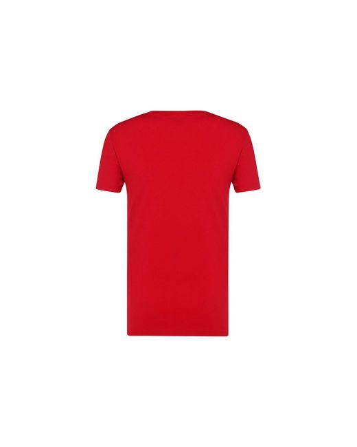 Moschino Red Logo-Print Cotton T-Shirt