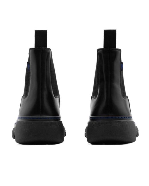 Burberry Black Creeper Round-Toe Ankle Boots for men