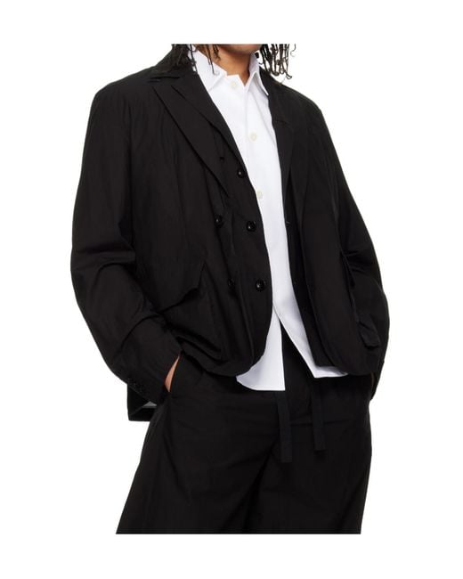 Sacai Black Layered Lapel Blazer for men