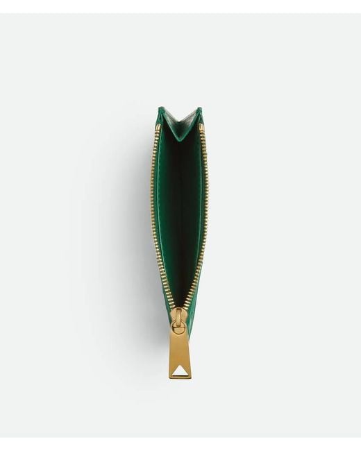 Bottega Veneta Green Intrecciato Zipped Card Case