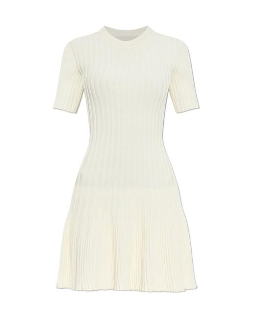 AMI White Ami Knitted Mini Dress
