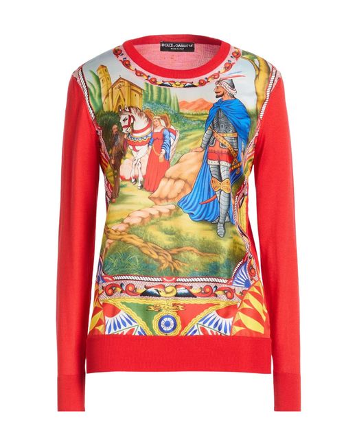 Dolce & Gabbana Red Lightweight Knit Jumper