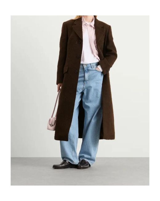 DUNST Brown Boucle 3-Button Coat