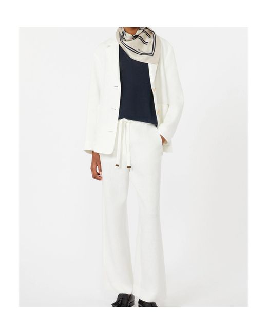 Max Mara White Carlotta Linen Jacket