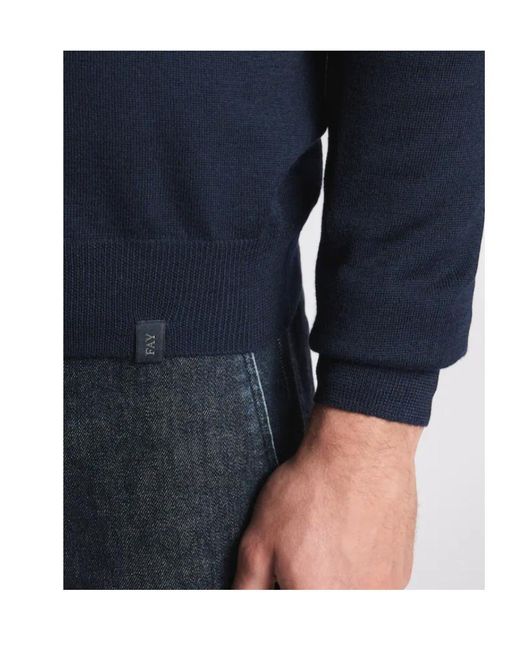 Fay Blue Polo Neck Sweater for men