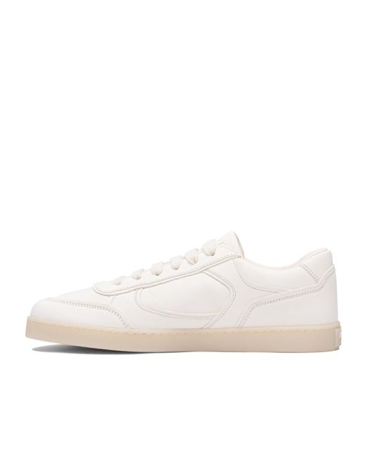 Prada White Round Toe Low Top Casual Shoes for men