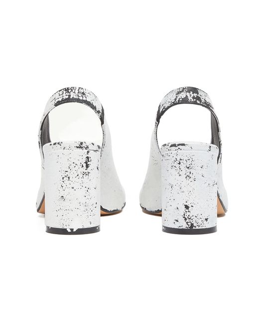 MM6 by Maison Martin Margiela White Peep Toe Slingback Sandals