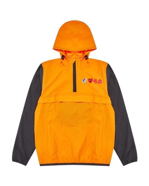COMME DES GARÇONS PLAY Orange Logo Hooded Casual Jacket for men
