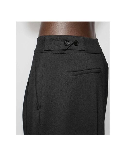 Alaïa Blue Virgin Wool Blend Straight-Leg Trousers