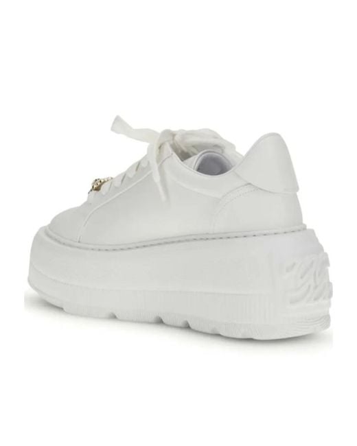 Casadei White Nexus Platform Low-Top Sneakers