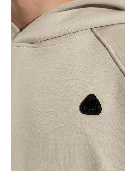 Moose Knuckles White Long-Sleeved Hooded Sweatshirt for men