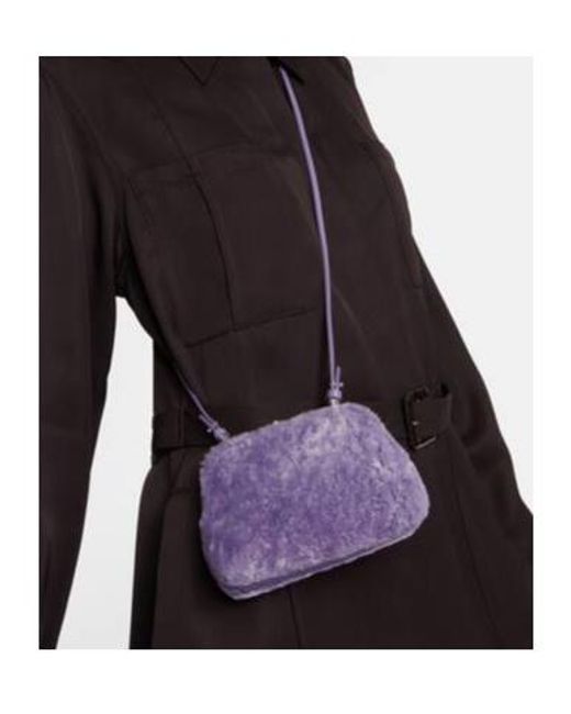Jil Sander Purple Goji Micro Shearling Shoulder Bag