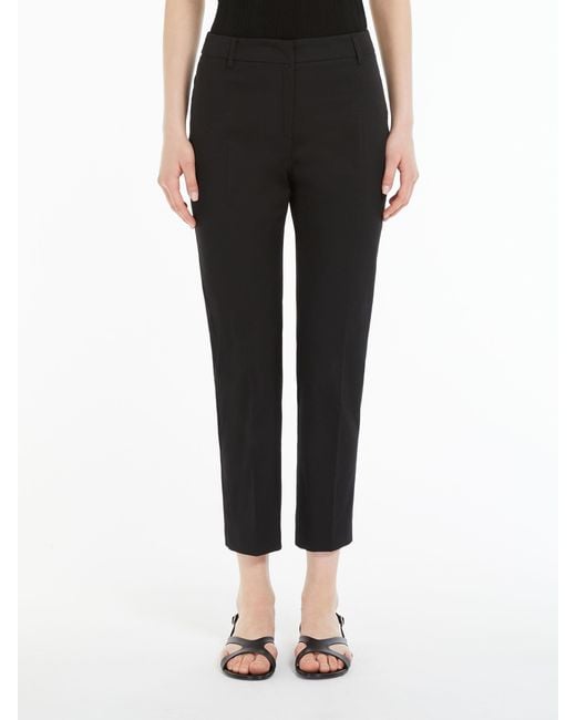 Weekend by Maxmara Black Slim-Fit Stretch Cotton Pants