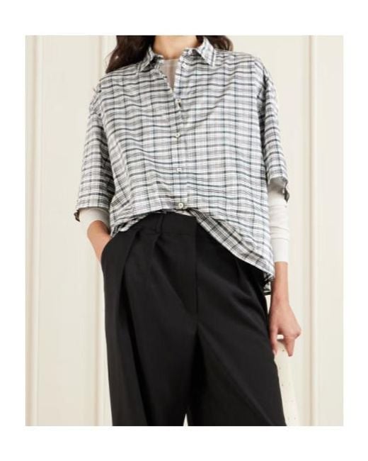Jil Sander Blue Checked Button-Up Shirt