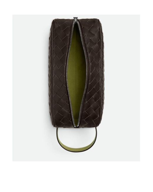 Bottega Veneta Black Intrecciato Travel Pouch for men