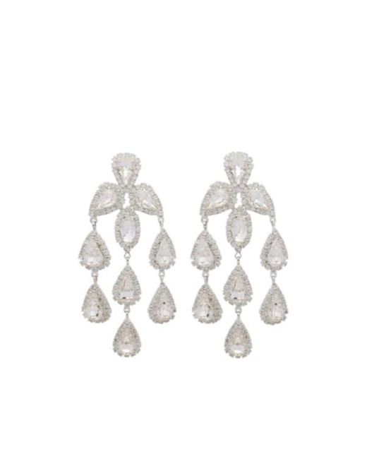 Magda Butrym White Crystal-Embellished Drop Earrings