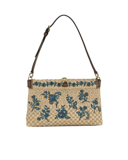 Etro Metallic Floral Embroidered Shoulder Bag