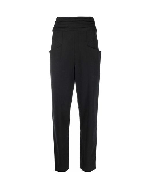 Isabel Marant Black High-Waisted Tapered Trousers