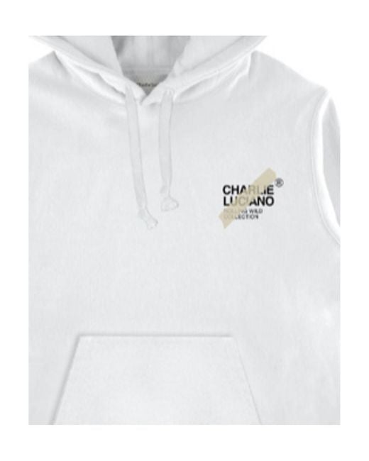 CHARLIE LUCIANO White Printed Logo Sweater for men