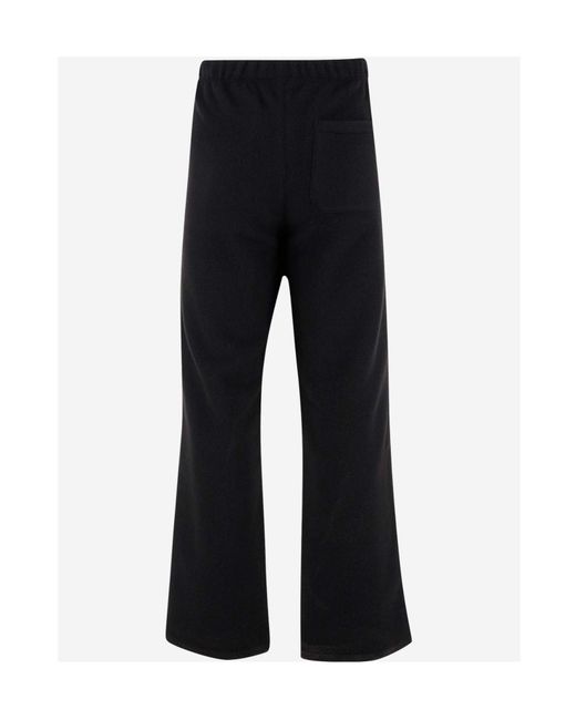 Rier Black Wool Fleece Casual Pants for men