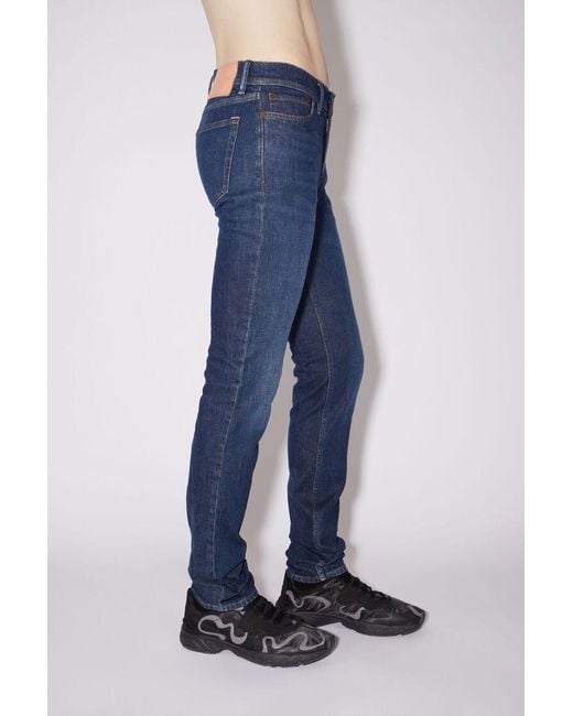 Acne Blue Logo Jeans for men