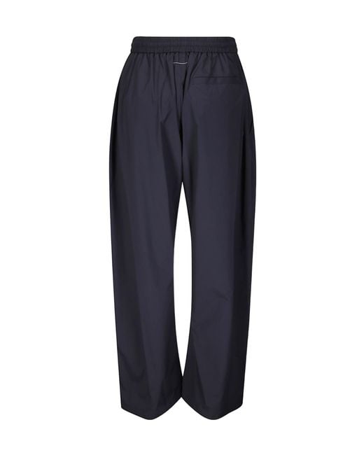 MM6 by Maison Margiela Blue Logo-Embroidered Drawstring Trousers