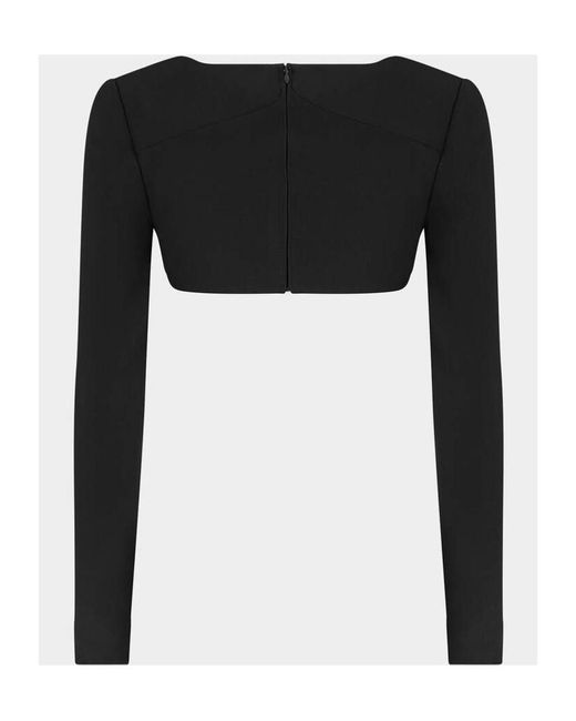 DSquared² Black Logo Plaque Cropped Top