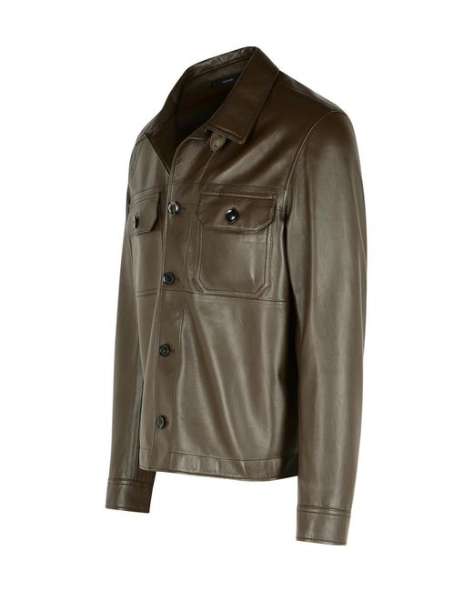 Tom Ford Green Button-Up Long-Sleeved Jacket for men