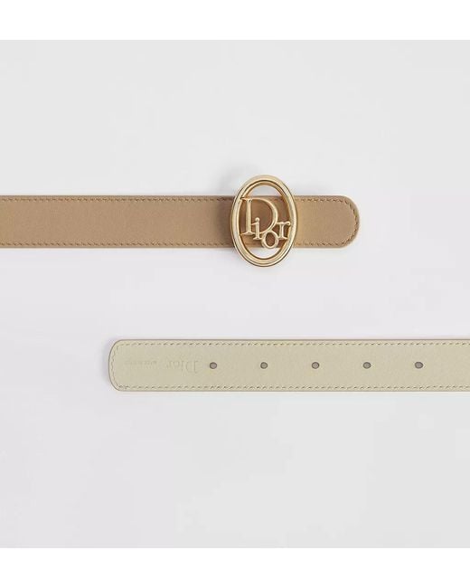 Dior White Reversible Oblique Belt