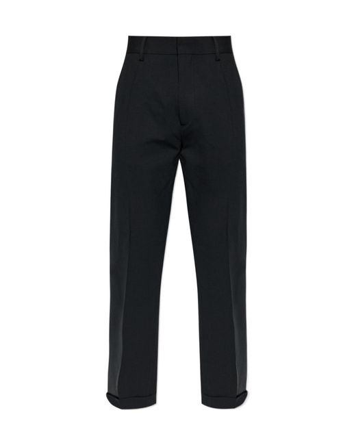 DSquared² Black Pleated Tailored Trousers for men