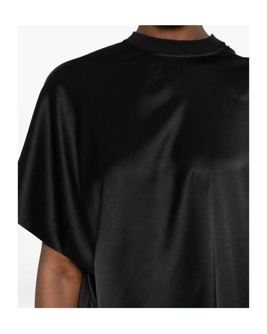 Coperni Black Asymmetric Crew Neck Dress