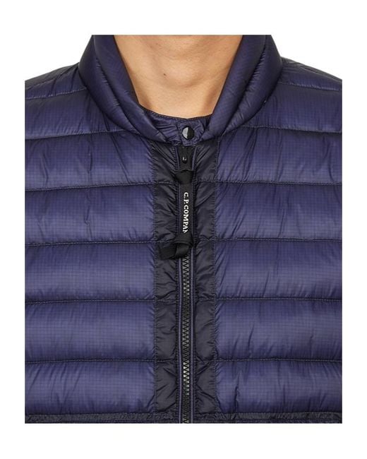 C P Company Blue Long-Sleeved Down Jacket for men
