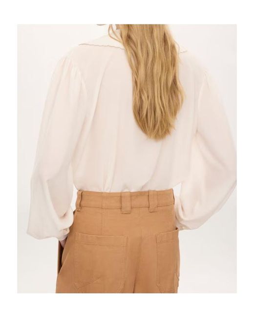 Chloé White Chloé Scalloped Collar Shirt