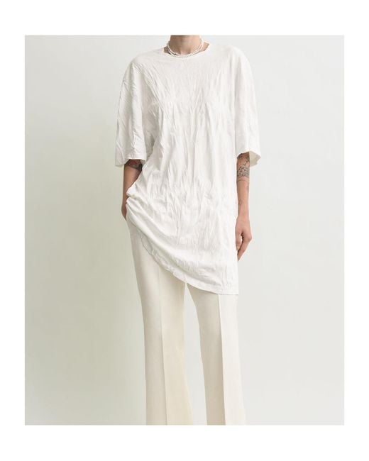 Totême White Totême Short-Sleeved Crewneck T-Shirt Dress