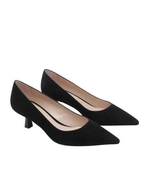 Stuart Weitzman Black Pointed-Toe High Heels