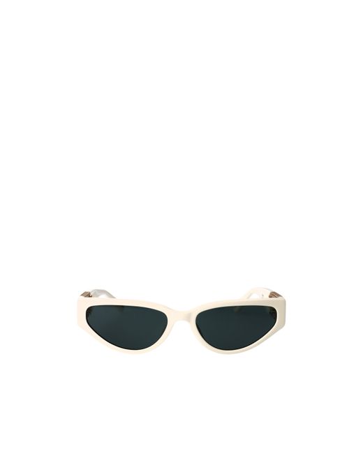 Linda Farrow White Tomie Cat-Eye Sunglasses