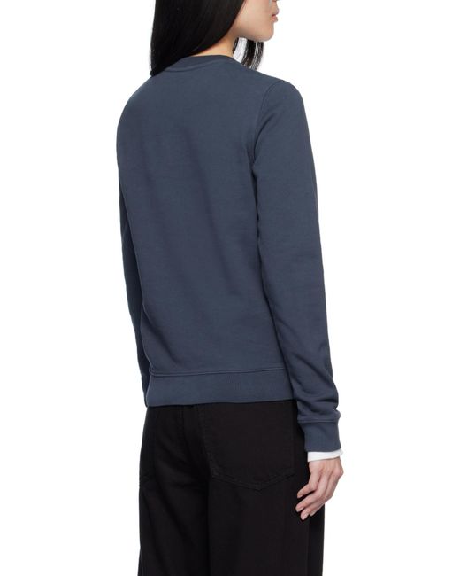 Maison Kitsuné Blue Maison Kitsuné Fox Head Patch Crewneck Sweatshirt