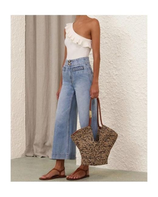 Zimmermann White Rhiannon Frill Asymmetric Tank Top
