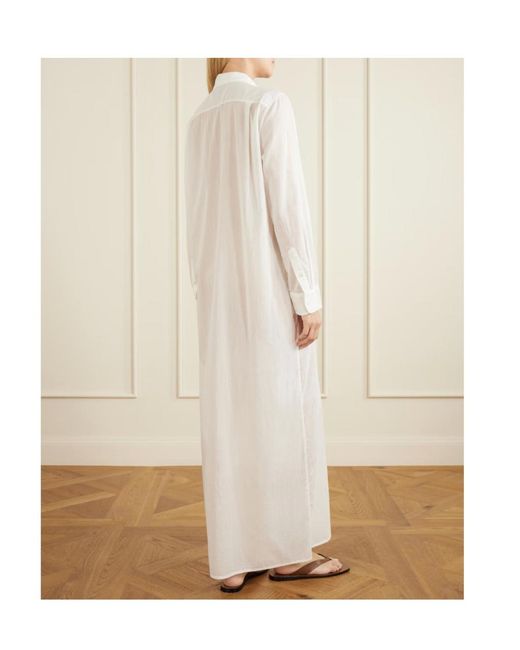 Nili Lotan White Mina Cotton-Voile Midi Dress