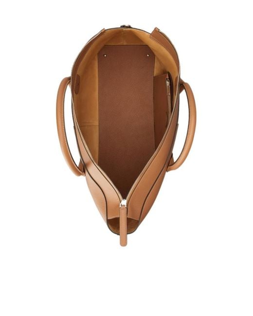 Tod's Brown Grained Leather Zip-Up Tote Bag for men