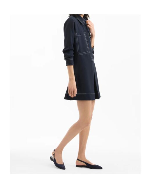 Veronica Beard Blue Collared A-Line Dress