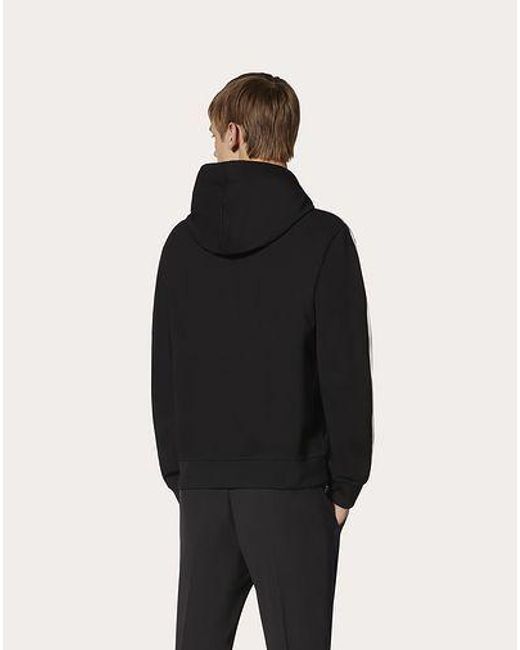 Valentino Black Vltn Patch Hoodie for men